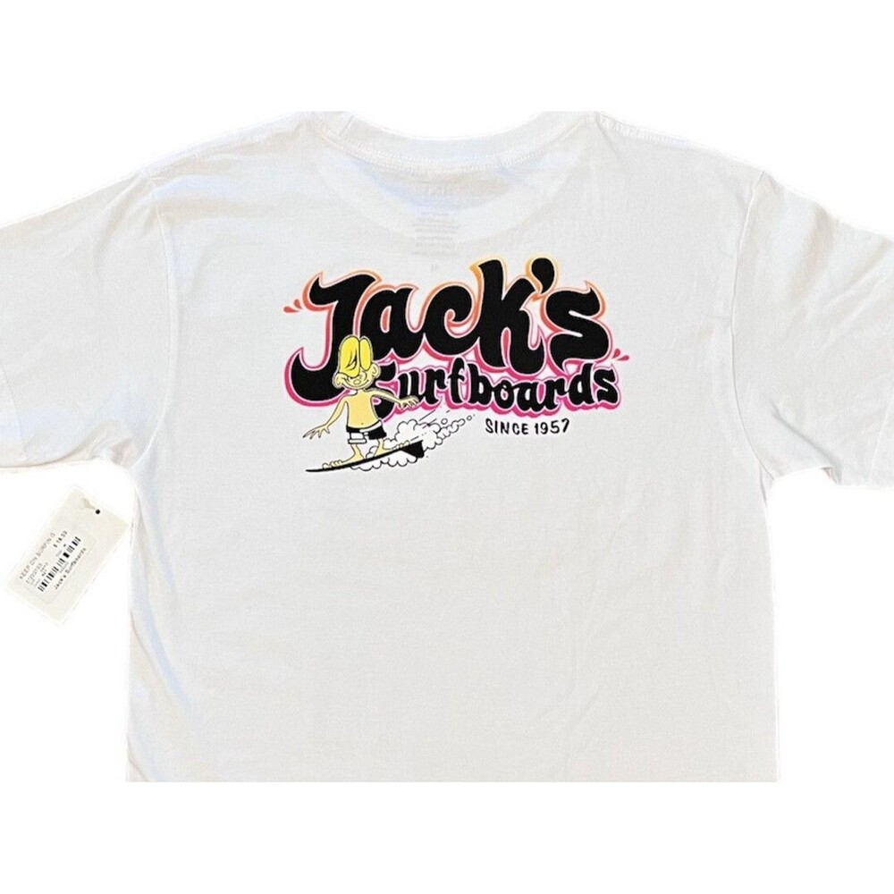 Jack’s Surfboards Since 1957 Girl's White Short Sleeve T-shirt Size M